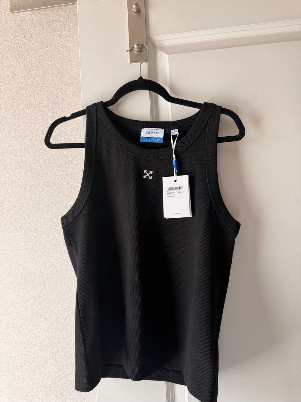 Off-White Black Ribbed Logo Tank